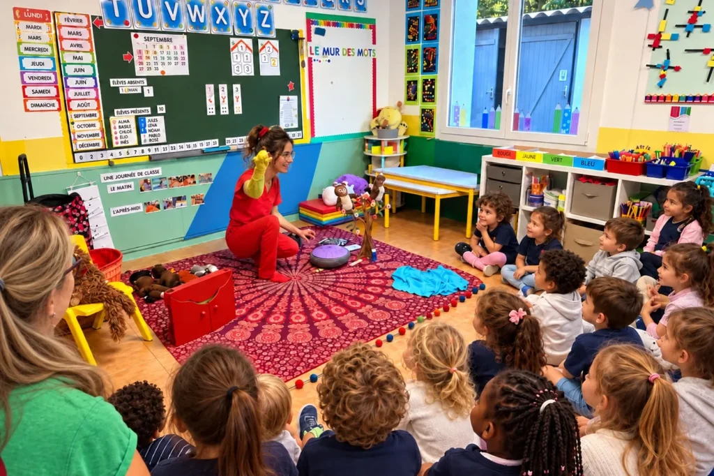 Heure du conte en maternelle à l'École Val Saint André